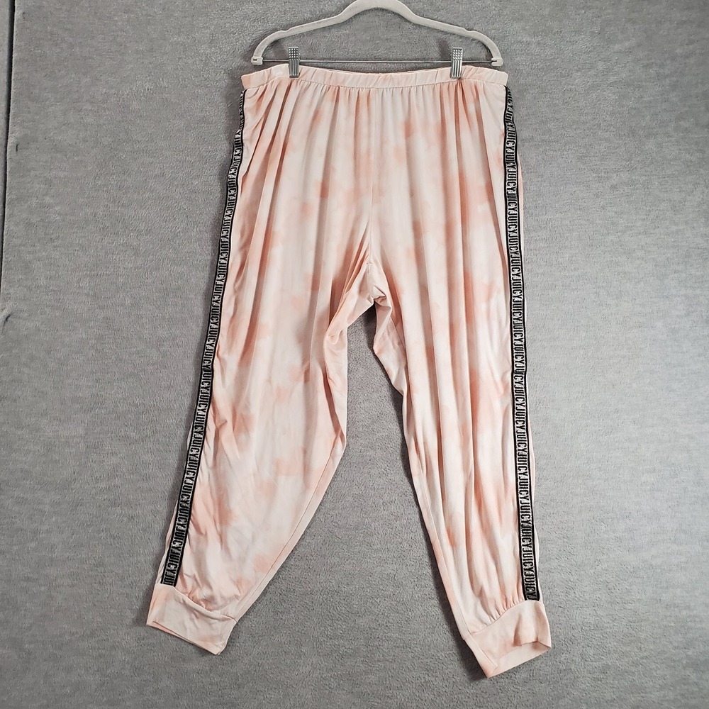 Juicy Couture Women Sleepwear 1X Pink Tie Dye Lounge Logo Pullโ On